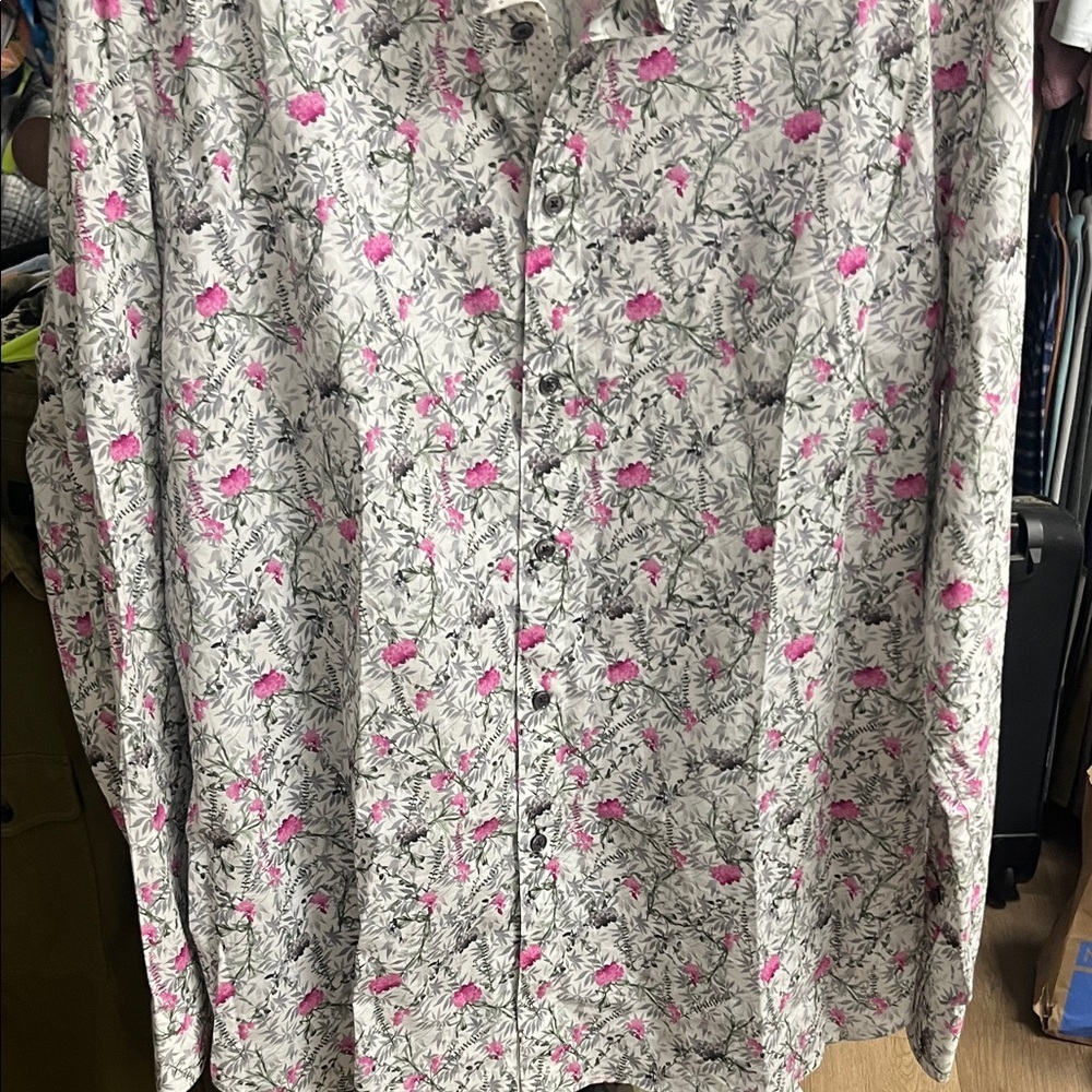 Ted Baker Floral Patterned Men's LS Button Down Shirt - Picture 4 of 6